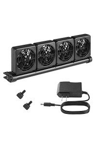 Seven Master Aquarium Chillers, Fish Tank Cooling Fan System 4-Head Wind Power and Angle Adjustable Clip On Chiller, 2 Gears for Control (4-Head)