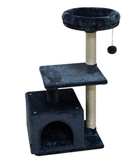 KIYUMI US03 DGCat Tree Cat Tower Sisal Scratching Posts Cat Condo Play House Hammock Jump Platform Cat Furniture Activity Center,Dark Grey