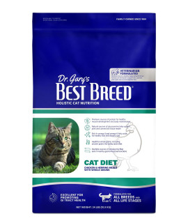 Dr. Gary's Best Breed Cat Diet Slow-Cooked in USA [Natural Dry Cat Food for All Ages] - 24lbs.,Dark Brown
