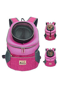 RABBICUTE Pet Dog Carrier Backpack Adjustable Breathable Front Pack Head Out Removable Design Puppy Cat Dog Backpack for Small Dogs Cats Padded Shoulder Bag for Travelling Hiking Camping Outdoor Trip