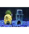 Penn-Plax Spongebob Squarepants Aquarium Set - Pineapple House and Squidward's House - Bring Bikini Bottom to Your Fish Tank
