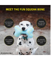 Playology Plush Squeaky Dog Toy for Moderate Chewers - Large Squeaky Bone - Beef Scented Dog Toy, Engaging, All-Natural, and Interactive Non-Toxic Chew Toys