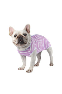Etdane Recovery Suit for Dog cat After Surgery Dog Surgical Recovery Onesie Female Male Pet Bodysuit Dog cone Alternative Abdominal Wounds Protector Purple StripeX-Large