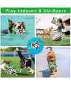 Interactive Dog Toy, TEMACOO Dog Soccer Ball with Grab Tabs,Water Toy of Rubber Ball,Herding Ball for Dogs fits Small Medium & Large Breed. (White, Green Grab Taps)