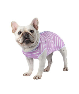 Etdane Recovery Suit for Dog cat After Surgery Dog Surgical Recovery Onesie Female Male Pet Bodysuit Dog cone Alternative Abdominal Wounds Protector Purple StripeMedium