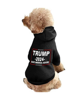 MOEEZE Fashion Pet Dog Clothes Trump 2024-Save America Again Dog Sweater Soft Warm Pup Dogs Shirt with Hat