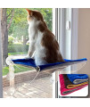 Lazy Lion Multi-use Cat Window Hammock, Cat Window Perch. Offers 2 Stylish Colors. Mounts on Windows and Walls. (Medium, Blue-Grey)