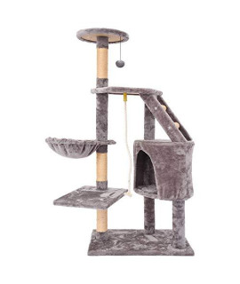 Fuggui 54" Cat Tree Towers with Scratching Posts, Cat Condo Perches House, Sisal Post, Stairs, Play Ball Rope, Hammock, Perfect Kitty Kitten Activity Center for Indoor Cats