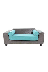 Baby Plum Pet Dog Sofa Bed Pet Living Room Chair with Removable Seat Cushion (Gray)