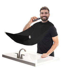 Beard Bib Apron, Mens Beard Hair catcher for Shaving and Trimming, Non-Stick Beard Shave cape, grooming Accessories Tools & gifts for Husband or Dad