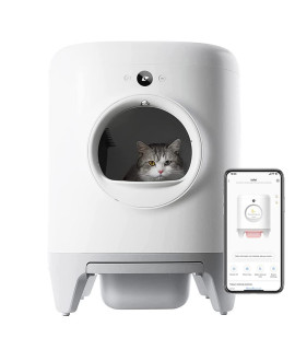 Petkit Pura X Self-Cleaning Cat Litter Box, No Scooping Automatic Cat Litter Box Fr Multiple Cats, Xsecureodor Removalapp Control Automatic Cat Littler Box With Mat