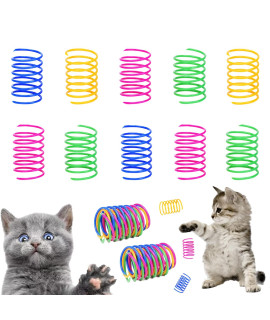 ISMARTEN Cat Spring Toy (100 Pack ), Interactive Cat Toy for Indoor Cats, Lightweight Durable Plastic, Plastic Cat Coil for Kittens to Swat, Bite, Hunt
