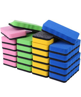 Dry Erase Erasers, 24 Pack Magnetic Whiteboard Eraser chalkboard cleansers Wiper for classroom Office and Home (24mixed)
