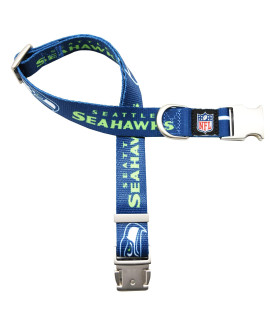 Littlearth Unisex-Adult NFL Seattle Seahawks Premium Pet collar, Team color, Medium