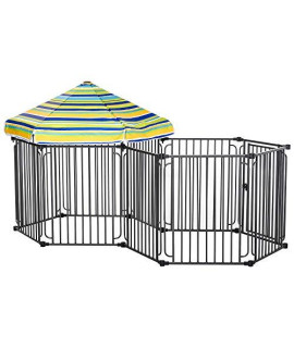PawHut Dog Playpen with Door & Removable Cover for Small & Most Medium Sized Dogs Indoor & Outdoor Use, 47" H
