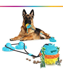 Palomo Market - Super Chewer Dog Toys for Aggressive Chewers Large Breed - Upgraded Large Size Turquoise Color. Great Chew Toy. Food Dispenser Double Suction Cup Dog Toy. Get Your Big Dog Toys Today!