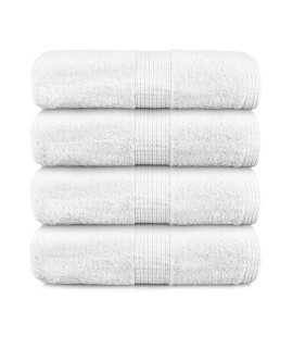 LANE LINEN White Bath Sheets Set-Bath Towels Extra Large, 100% cotton Bathroom Towels, 4 Pack Bath Towel Set, Spa Quality Large Bath Towels for Bathroom Set, White Towels for Adults -Bath Sheet 35x66