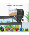 DXOPHIEX Automatic Fish Feeder Food Dispenser Vacation Fish Feeder Powered by Battery and USB for Fish Tank Aquarium and Turtle Tank with Feeding Ring