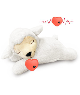 Puppy Behavioral Training Aid Toy for Anxiety Relief Heartbeat Plush Toy with Automatic Timing and Calming Aid for Dogs Cats Pets Puppies Sleep Aid Separation Anxiety Heartbeat Stuffed Animal White