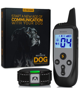 Invirox Dog Shock Collar For Large Dog 2023 Edition] 123 Levels Dog Training Collar, 1100 Yards Range, 100% Waterproof, Rechargeable Shock Collar For Medium Dogs, Dog Collars For Medium Dogs