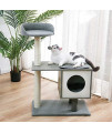 Modern Cat Tree Cat Tower Featuring with Sisal-Covered Scratching Posts, Spacious Condo and Large Perch for Small to Medium Cats