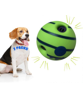 (2-Pack) Upgraded Wobble Giggle Dog Ball,Strange Dog Toy Ball,Pet Ball,Training Playing Ball,Interactive Toy for Small Medium and Large Dog,The Best Fun Giggle Sound Dog Toy(no Battery Required)