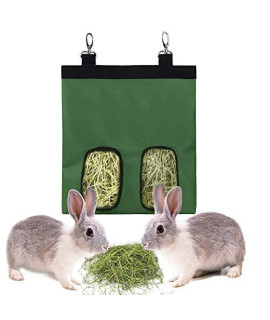 Rabbit Hay Feeder Bag, guinea Pig Hay Feeder Storage, Rabbit Hay Bag, guinea Pig HayFeeder,Small Animals Hay Feeder Storage600D Oxfordcloth Fabric (green)