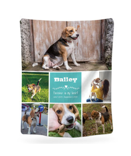 Niwaho Personalized Dog Memorial Gifts - Pet Loss Gifts - Customized Throws Blankets With Loss Of Dog Picture And Name - Grieving Gift For Dog Mom