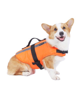 Apetian Dog Life Preserver Dog Life Jacket Dog Life Vest Dog Floatation Swimming Vest (Orange 2021, X-Large)