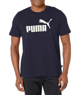 PUMA mens Essentials Logo Tee TShirt, Peacoat, Medium US