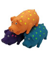 9 in. Goblets Pig Latex Dog Toy Assorted Colors (3 Pack)