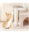 FISH&NAP Cute Cat Tree Kitten Cat Tower for Indoor Cat Condo Sisal Scratching Posts with Jump Platform Cat Furniture Activity Center Play House Beige
