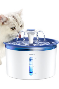 Loomla cat Water Fountain, 85oz25L Pet Water Fountain Indoor, Automatic Dog Water Dispenser with Switchable LED Lights, 2 Replacement Filters for cats, Dogs, Pets (Navy Blue), Vc1471