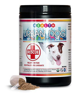 Natural Nutraceutical Dog Vitamins and Supplements - RESCUE Urban Dog Supplement for Rescue Dogs- Dog Probiotics, Gut & Immune Health, Dog Joint Pain Relief. Human Nutraceutical Facility