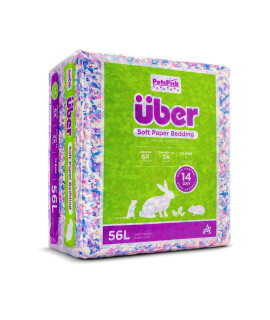 PETSPIcK Uber Soft Paper Pet Bedding for Small Animals, confetti, 56L