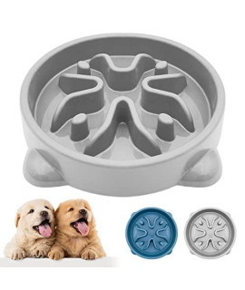 Vannon Slow Feeder Dog Bowls Anti-Choking Puppy Bowl Non Toxic Dog Dish Bloat Stop Dog Food Bowls Puzzle Feeders For Puppy And Small Dogs, 1 Cup, Grey