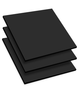 Mega Format Expanded Pvc Plastic Sheets - 10 X 10 Rigid Black Sheet For Crafts, Signage, Displays - Sintra, Celtec Pvc Board - Waterproof For Outdoors Use - 12 12Mm Thick - 3-Pk-Black