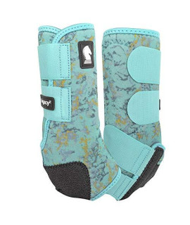 Classic Equine Legacy 2 Designer Hind Support Boots, Turquoise Slab, Large