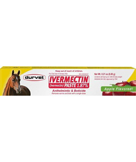 Ivermectin Paste Dewormer - 6.08g dose @ 1.87% Apple Flavor (1 Count 6.08 Gram)