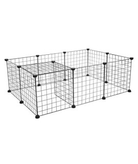 12 Panel Metal Wire Pet Playpen DIY Portable Small Animals Cage Dog Rabbit Yard Fence Indoor Outdoor