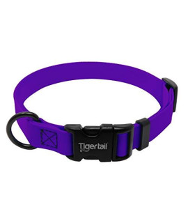 Tiger Tail Urban Nomad Dog Collar | Durable, Waterproof, Odor Proof, Anti-Mat & Lightweight | Premium Coated Nylon | for Large, Medium & Small Breeds | Purple Large