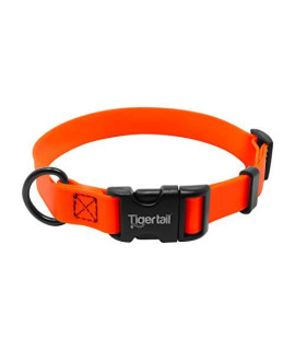 Tiger Tail Urban Nomad Dog Collar | Durable, Waterproof, Odor Proof, Anti-Mat & Lightweight | Premium Coated Nylon | for Large, Medium & Small Breeds | Orange, X-Small
