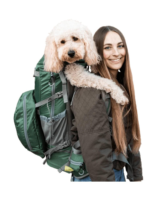 K9 Sport Sack | Kolossus Dog Carrier Backpack for Small and Medium Pets | Front Facing Adjustable Dog Backpack Carrier | Fully Ventilated | Veterinarian Approved (Large, Kolossus - Green)