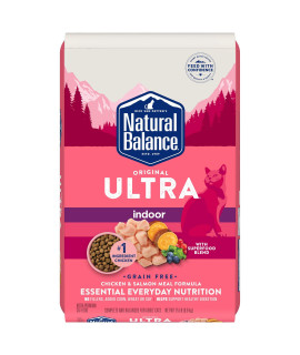 Natural Balance Original Ultra Indoor Chicken & Salmon Meal Cat Food | Dry Food for Indoor Adult Cats | 15-lb. Bag