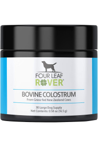 Four Leaf Rover: Bovine Colostrum from New Zealand Grass-Fed Cows - Dog Itch Relief and Immune Support (30-Day Supply)