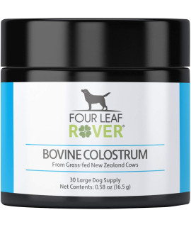 Four Leaf Rover: Bovine Colostrum from New Zealand Grass-Fed Cows - Dog Itch Relief and Immune Support (30-Day Supply)