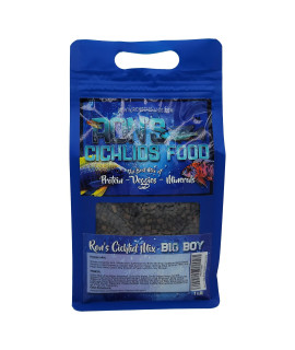 Rons cichlid Fish Food for African cichlids, Tetras Other Tropical Fish, Premium Food For Brighter colors, Healthier Fish cleaner Tanks, Pellets Made with Real Shrimp Natural Ingredients, 1 LB