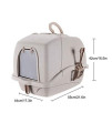 GGBOY Litter Tray Large Cat Litter Tray/Cat Litter Box Toilet Box, 44x55x42cm, Hooded Cat Litter Tray with Lid Enclosed Pet Litter Box