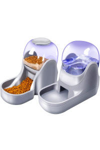 2 Pack Automatic Cat Feeders- Dog Water Bowl Dispenser and Dog Food Bowls Set Dog Feeding & Watering Supplies for Small Medium Big Pets Cat Bowls for Food and Water 1 Gallon