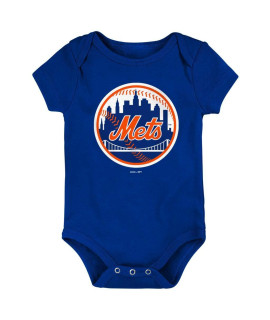 genuine Stuff MLB Newborn Infants 0-24 Months Primary Logo Onesie Bodysuit Romper (New York Mets, 03 Months)